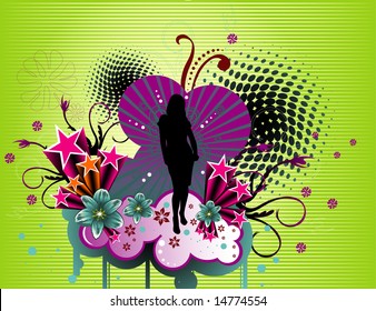 vector floral fantasy illustration