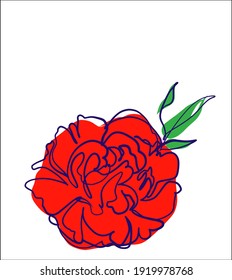 
VECTOR floral fashion Background with a
stylish  original hand-drawn graphics sketch  with beautiful pion  for design logo one line