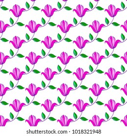 Vector floral flowers repeat pattern beauty hand graphic. Sketches painting flowers gentle artistic work for natural design.
