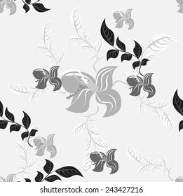 Vector Floral Flowers Seamples Pattern 