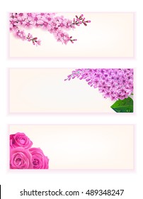 Vector floral flyer template with empty place for text