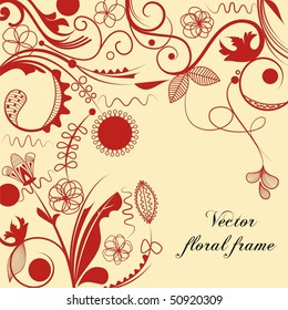 Vector floral frame