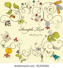 Vector floral frame