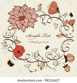 Vector floral frame