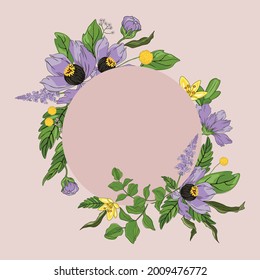 Marco floral vectorial. Arreglos florales.