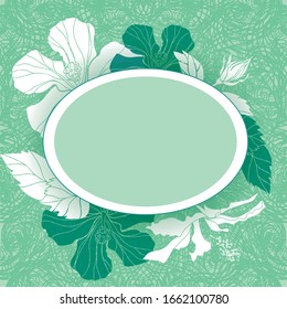 Vector floral frame background with flower and leaf illustrations