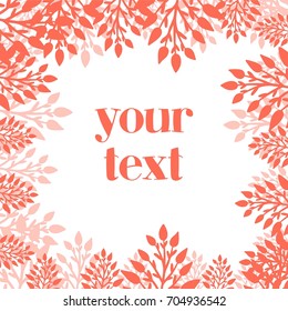 Vector floral frame background with leaves