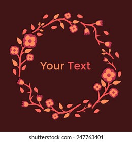 Vector floral frame, in bright color