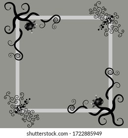Marco floral vectorial, marco fotográfico clásico