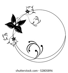 Vector floral frame; clip-art