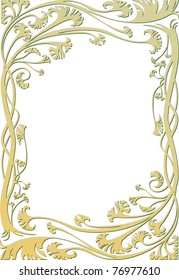 Vector floral frame with decorative branches  and leafs