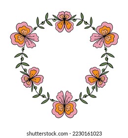 Vector floral frame. Decorative element for graphic design.