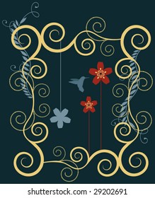 Vector Floral Frame Design Element