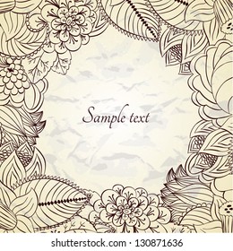 Vector floral frame. Design template