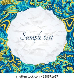 Vector floral frame. Design template