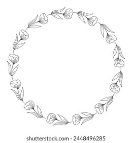 Plantilla de diseño de marco floral de Vector.