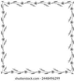 vector floral frame design template.