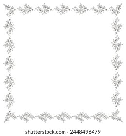 Plantilla de diseño de marco floral de Vector.