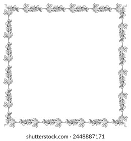 Plantilla de diseño de marco floral de Vector.