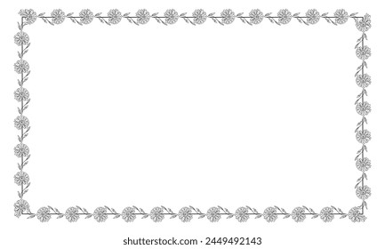 Plantilla de diseño de marco floral de Vector.