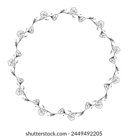 Plantilla de diseño de marco floral de Vector.