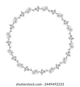 Plantilla de diseño de marco floral de Vector.