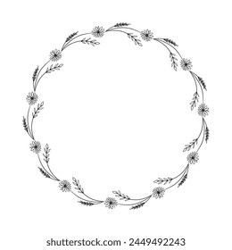 vector floral frame design template.