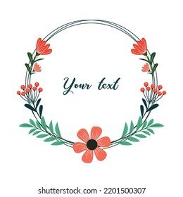 Diseño de marco floral vectorial. Diseño floral para tarjeta de invitación a la boda. Ilustración de diseño floral