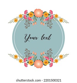 Vector floral frame design. Floral design for wedding invitation card. Illustration floral design