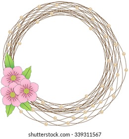 Vector floral frame flower Wreaths vector