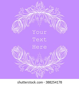 Vector Floral Frame. Flowers and swirl for wedding invitation. Style design. Elegance frame.
