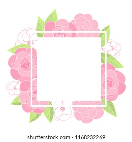 Vector floral frame with hand drawn flowers.