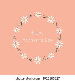 Vector floral frame. Happy Mother's Day frame