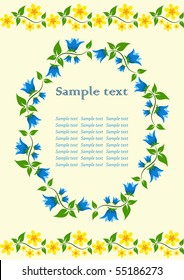 Vector floral frame. Vector illustration.