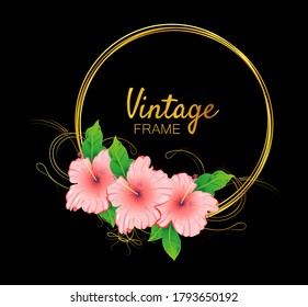 Marco floral vectorial para invitación o tarjeta de saludo.