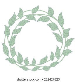 Vector floral frame isolated on white background.  Wreath. Vector illustration.