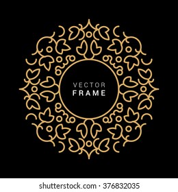 Vector Floral Frame. Line Art Vector Design Template. Vector Ornaments, Vector Decoration, Line Ornament, Ornament Background, Vector Background, Vintage Ornament.