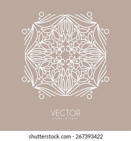 Vector Floral Frame. Mono Line Style Design Template