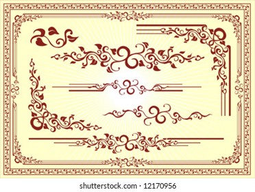 Vector Floral Frame Ornament