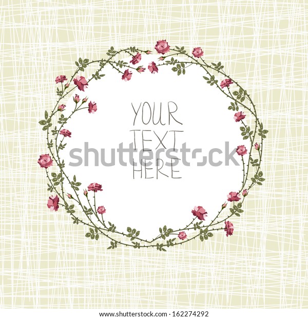 Vector Floral Frame Roses Stock Vector (Royalty Free) 162274292