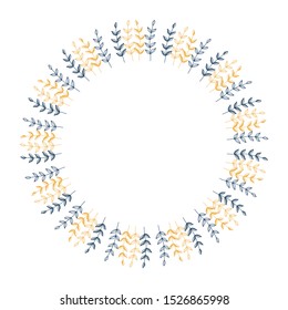 Vector floral frame. Round hand drawn floral frames on white background. Design elements for wedding cards, prints, greeting cards