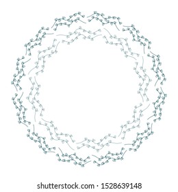 Vector floral frame. Round hand drawn floral frames on white background. Design elements for wedding cards, prints, greeting cards illustration