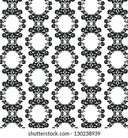 Vector floral frame seamless pattern