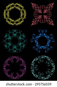 Vector Floral Frame Set