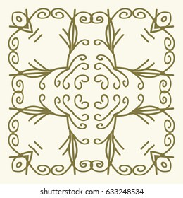 Vector floral frame with spring twigs. Hand drawn herbal wreath for card, wedding, greeting, print and other floral vintage design.