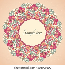 Vector floral frame template background