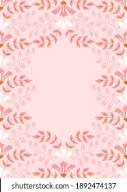 Vector floral frame, template for a greeting card or wedding invitation