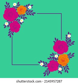 marco floral vectorial con espacio de texto para tarjetas de felicitación e invitaciones
