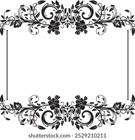 Vector floral frame with traditional Japanese ornaments, created by author, not AI generated. Retro oriental style, exquisite wedding decoration design, vinyl and laser ready.