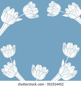 Vector floral frame with tulips